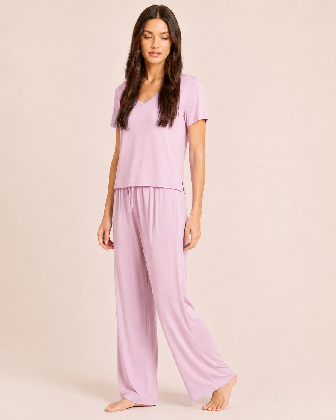 Dream Soft V-Neck Pajama Top in Mauve Mist